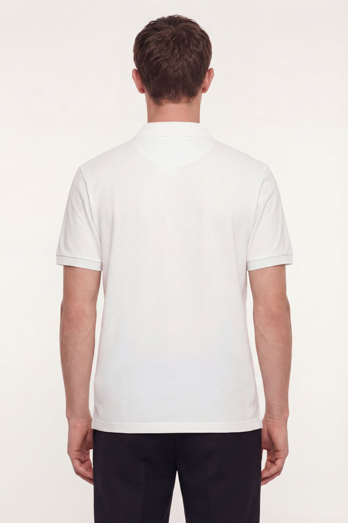 Erkek Ekru Dar Kesim Slim Fit %100 Pamuk Pike Polo Yaka Tişört