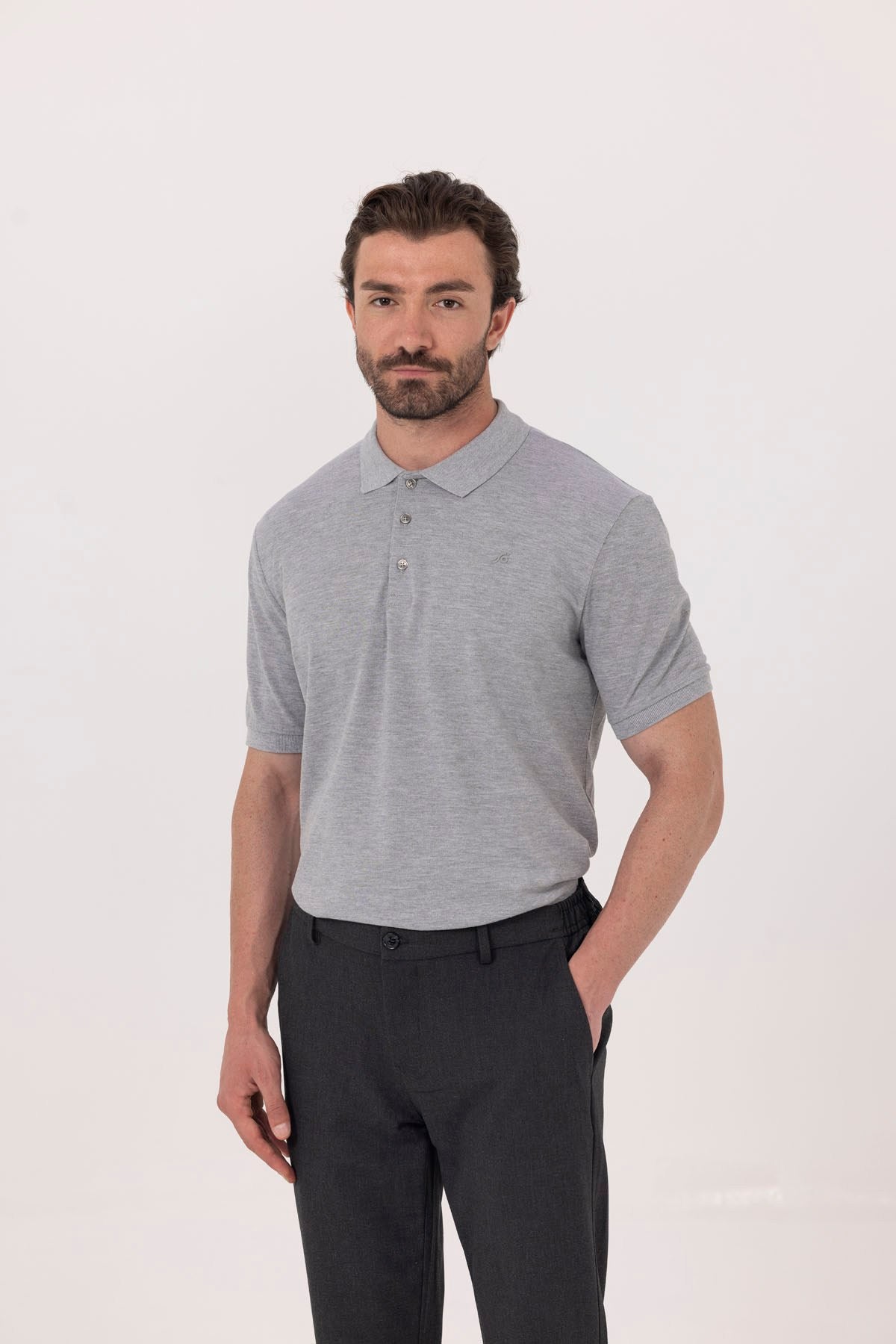 Gri Melanj 30/1 Tek Toplama Pike Polo