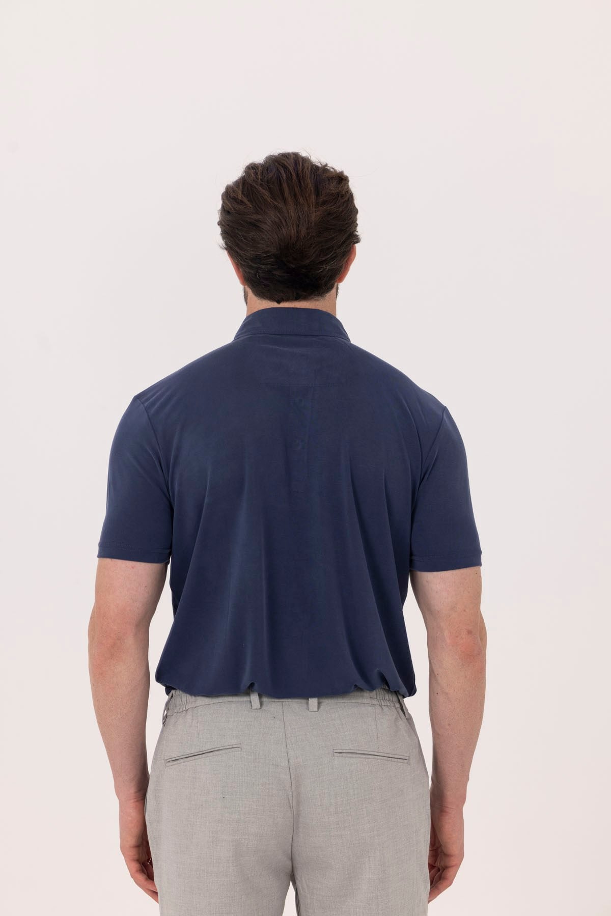Lacivert Modal Polo Yaka T-Shırt