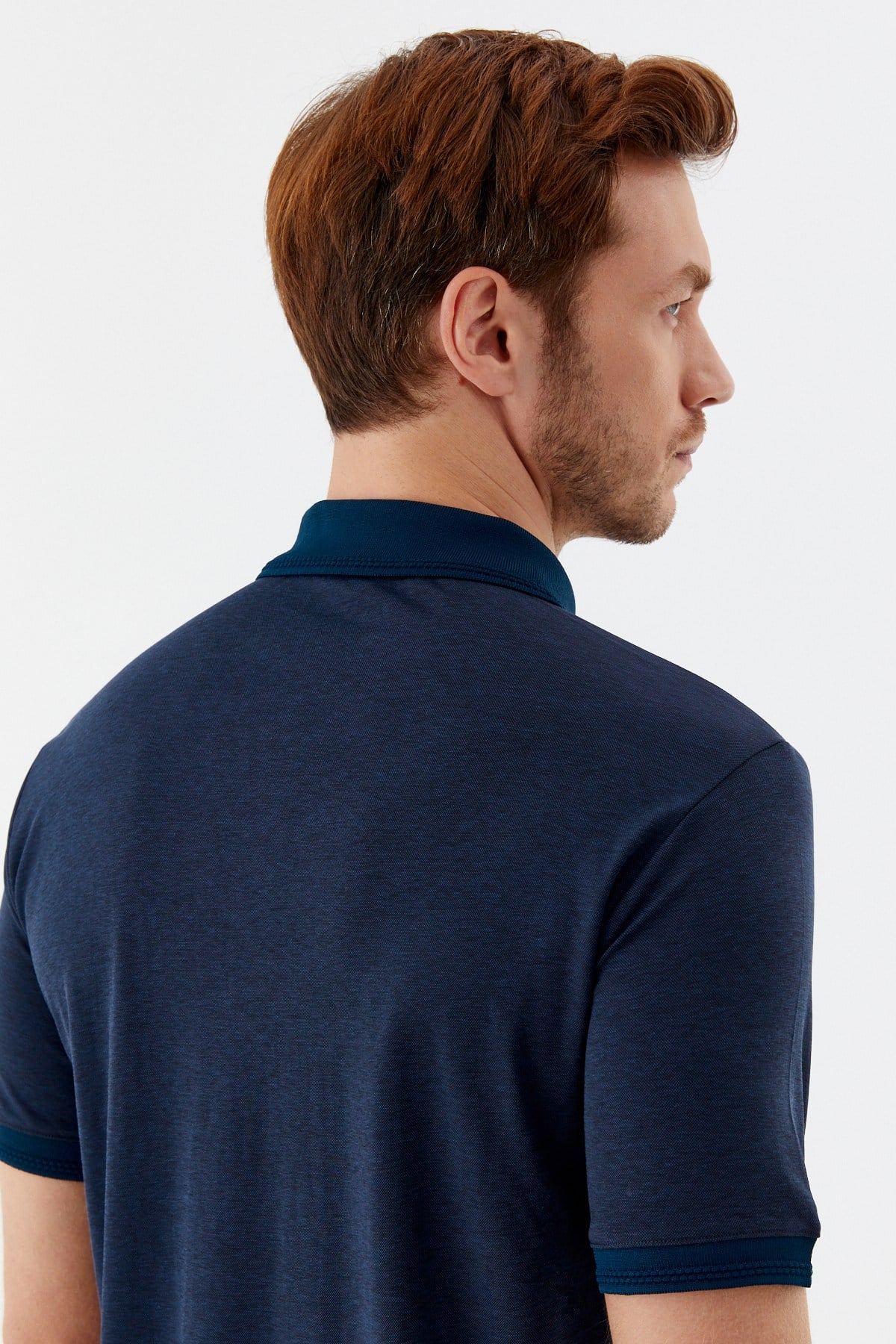 Lacivert Pamuklu Pike Regular Fit Polo Yaka T-Shirt