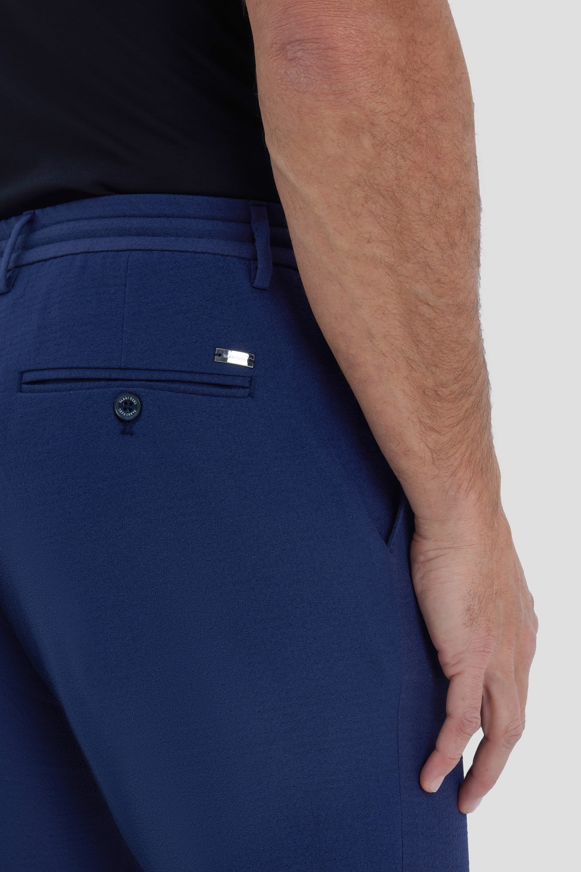 Lacivert Regular Fit Yan Cep Lastikli Bel Klasik Paça Jogger Pantolon