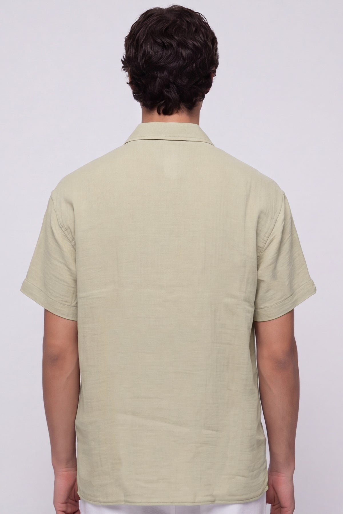 Erkek Mint Normal Kesim Regular Fit %100 Pamuk Kısa Kollu Klasik Yaka Gömlek