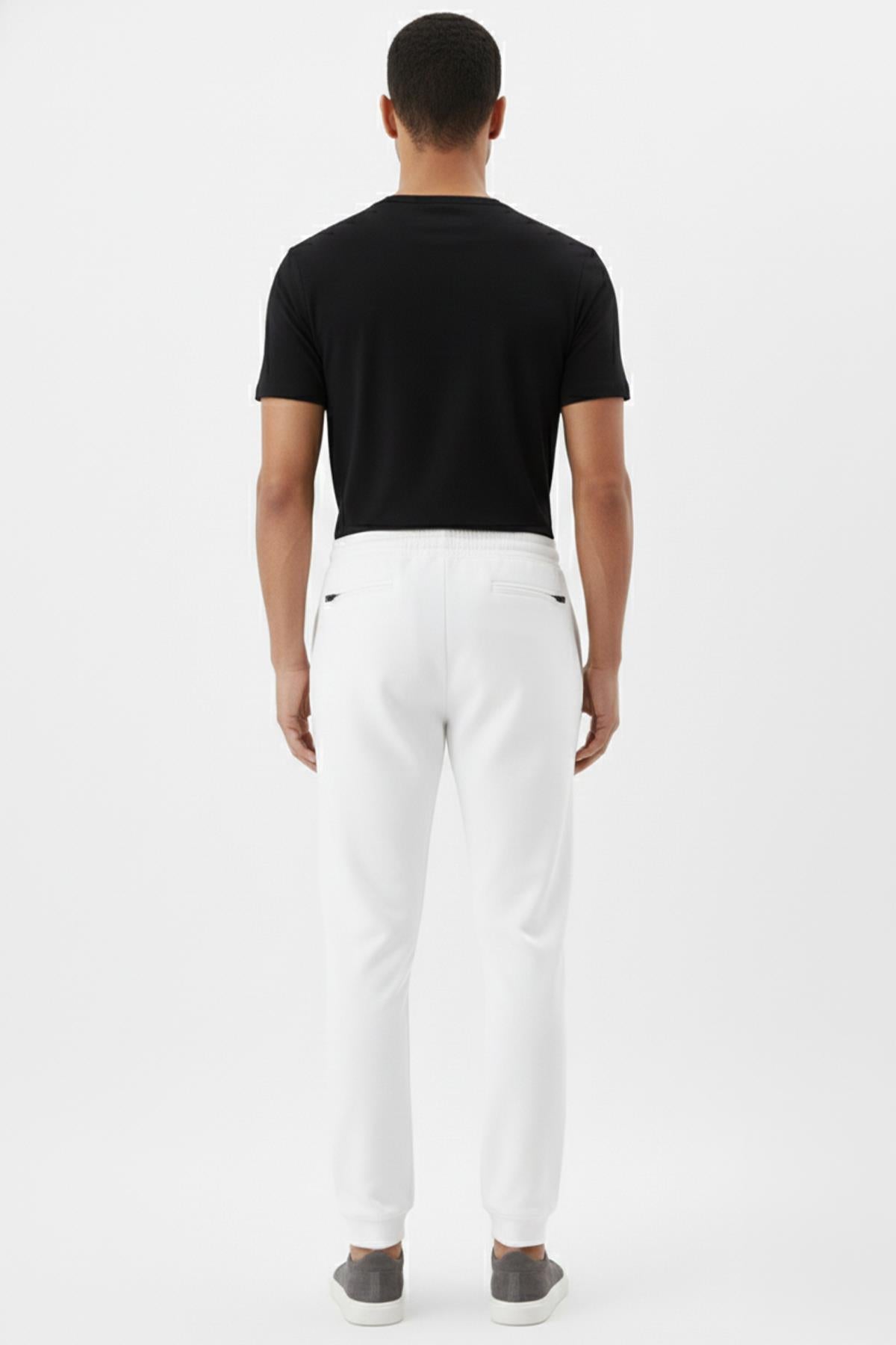 Giotelli Ekru Normal Kesim Regular Fit Pamuklu Örme Jogger Pantolon