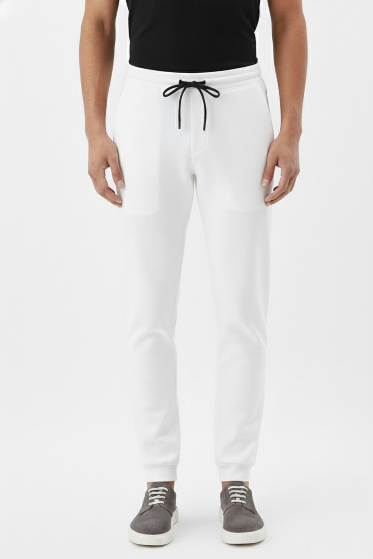 Giotelli Ekru Normal Kesim Regular Fit Pamuklu Örme Jogger Pantolon