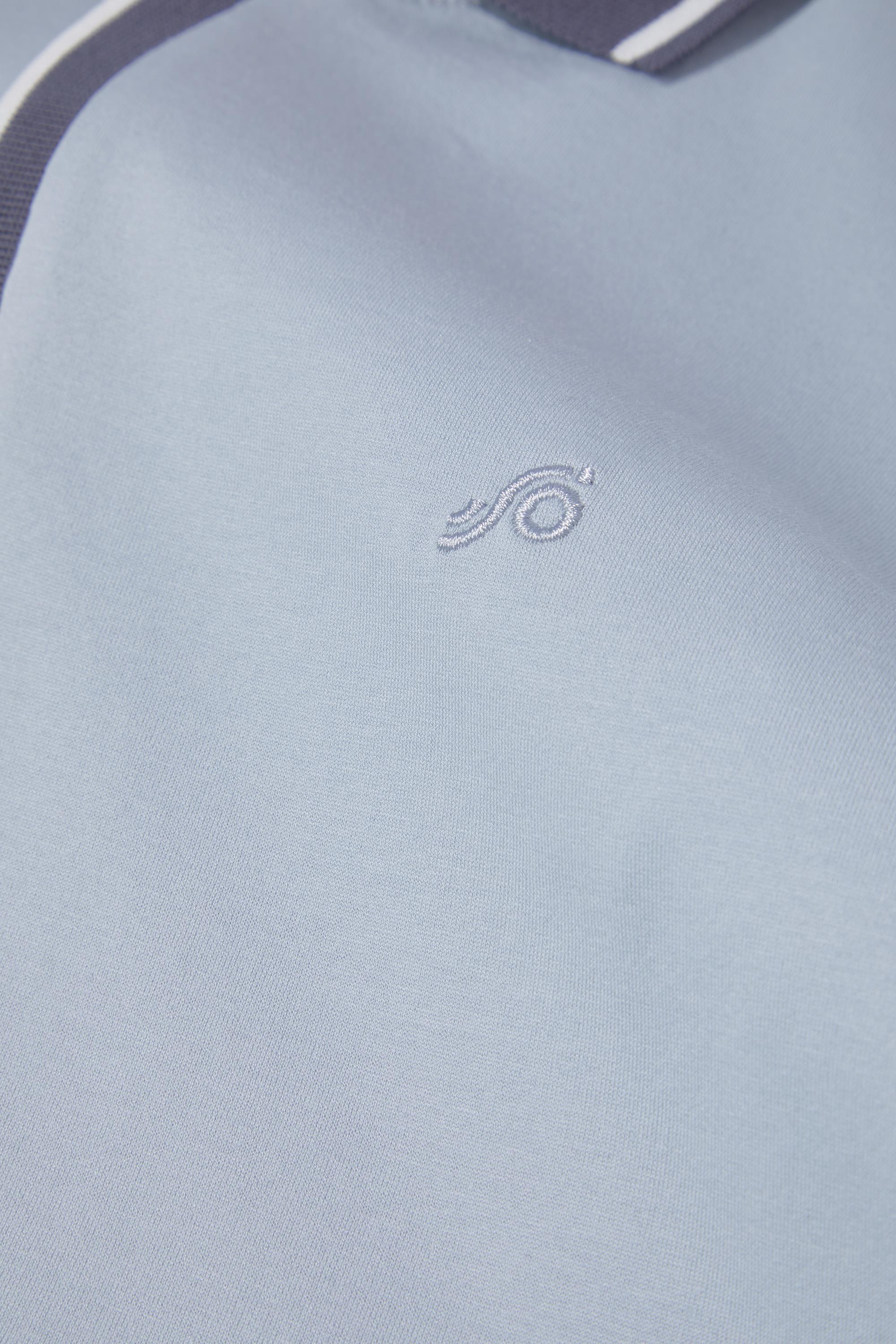 Açık Gri %100 Pamuk Regular Fit Gizli Fermuarlı Polo Yaka T-Shirt