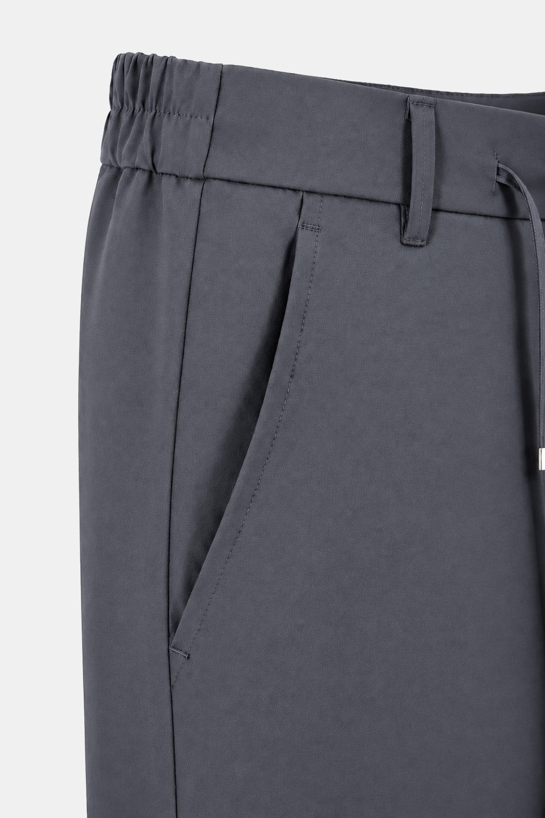 Füme Dokulu Arka Lastikli Köprü Kemerli Bağcıklı Slim Fit Jogger Pantolon