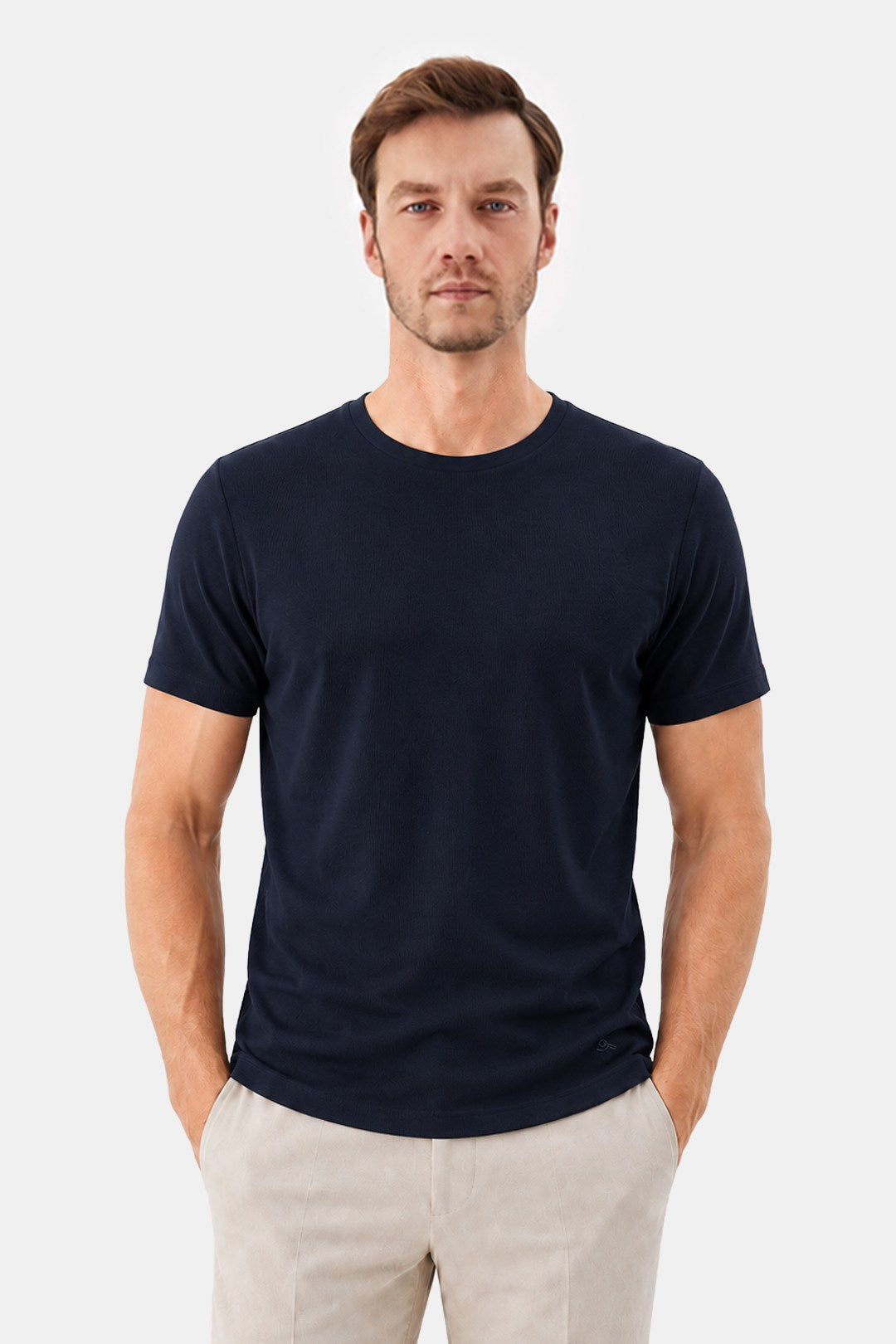 Gece Laciverti SUPERFINE MERSERIZE COTTON T-SHIRT