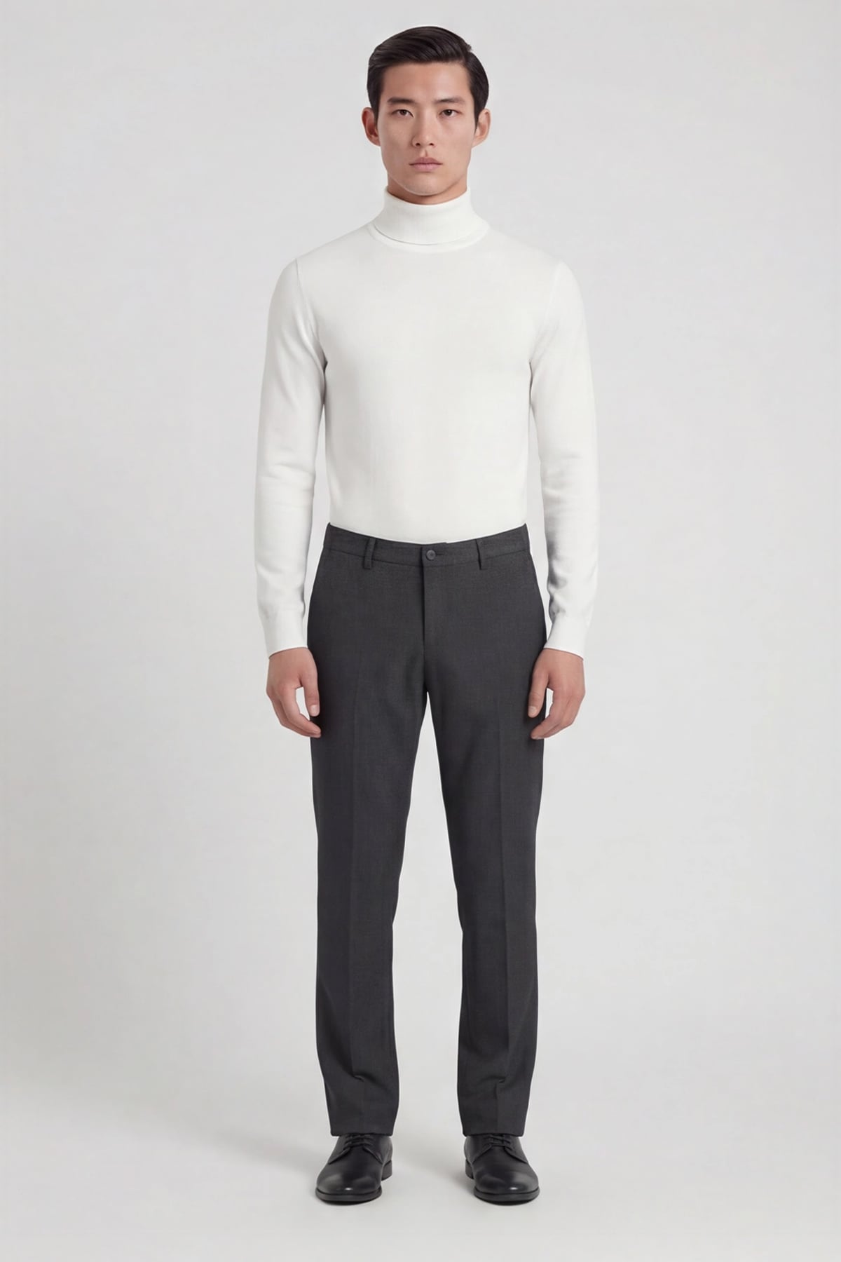 Giotelli Erkek Antrasit Dar Kesim Slim Fit Pamuklu Yan Cep Normal Bel Chino Pantolon