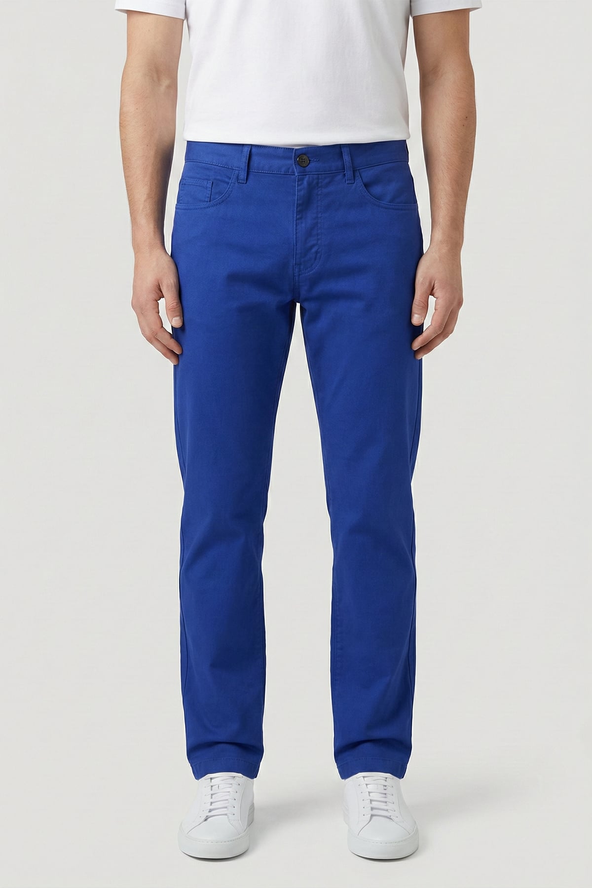 Giotelli Erkek İndigo Dar Kesim Slim Fit Dokuma Beş Cep Normal Bel Pantolon
