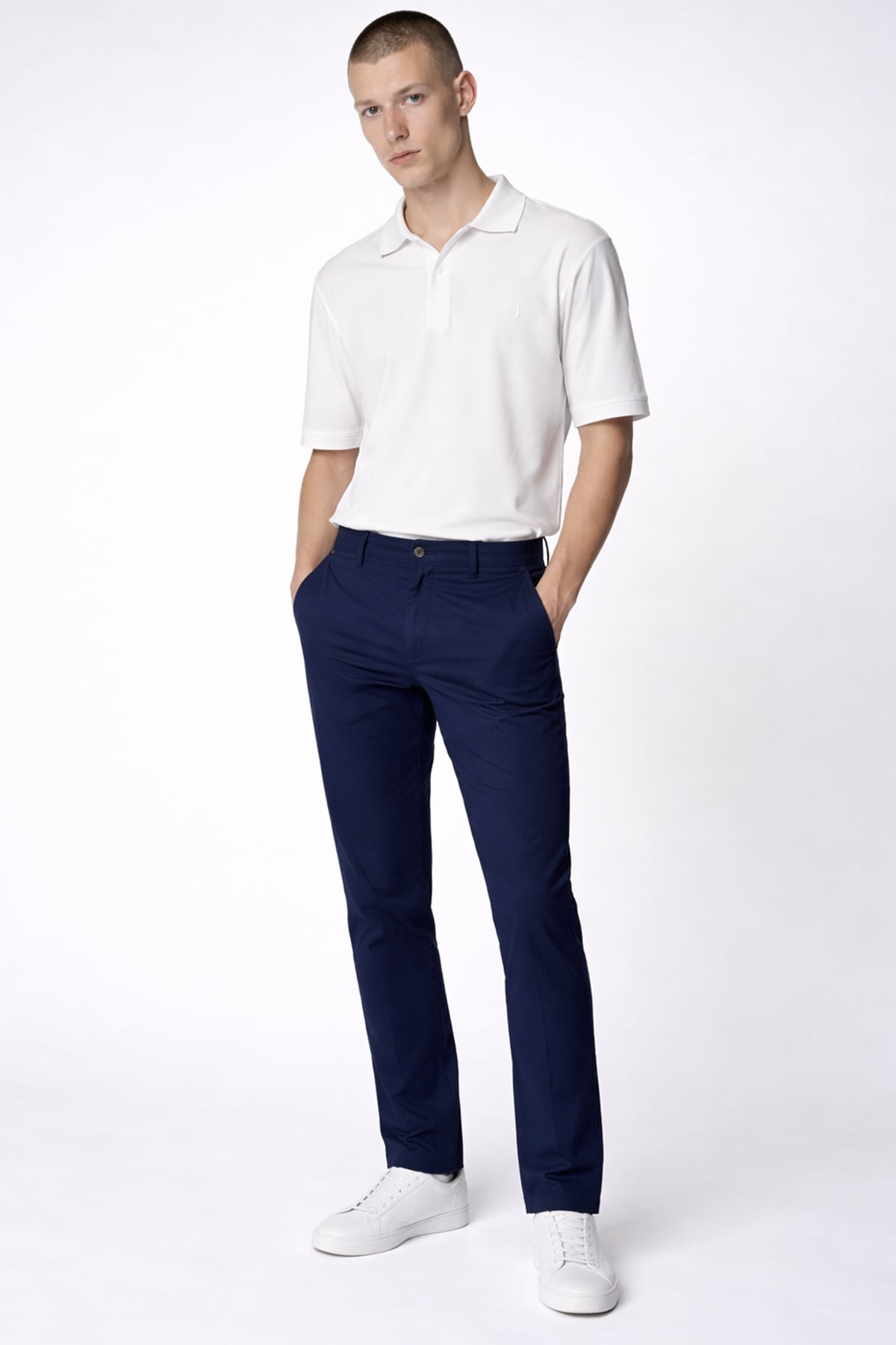Giotelli Erkek Lacivert Dar Kesim Slim Fit Dokuma Beş Cep Normal Bel Pantolon