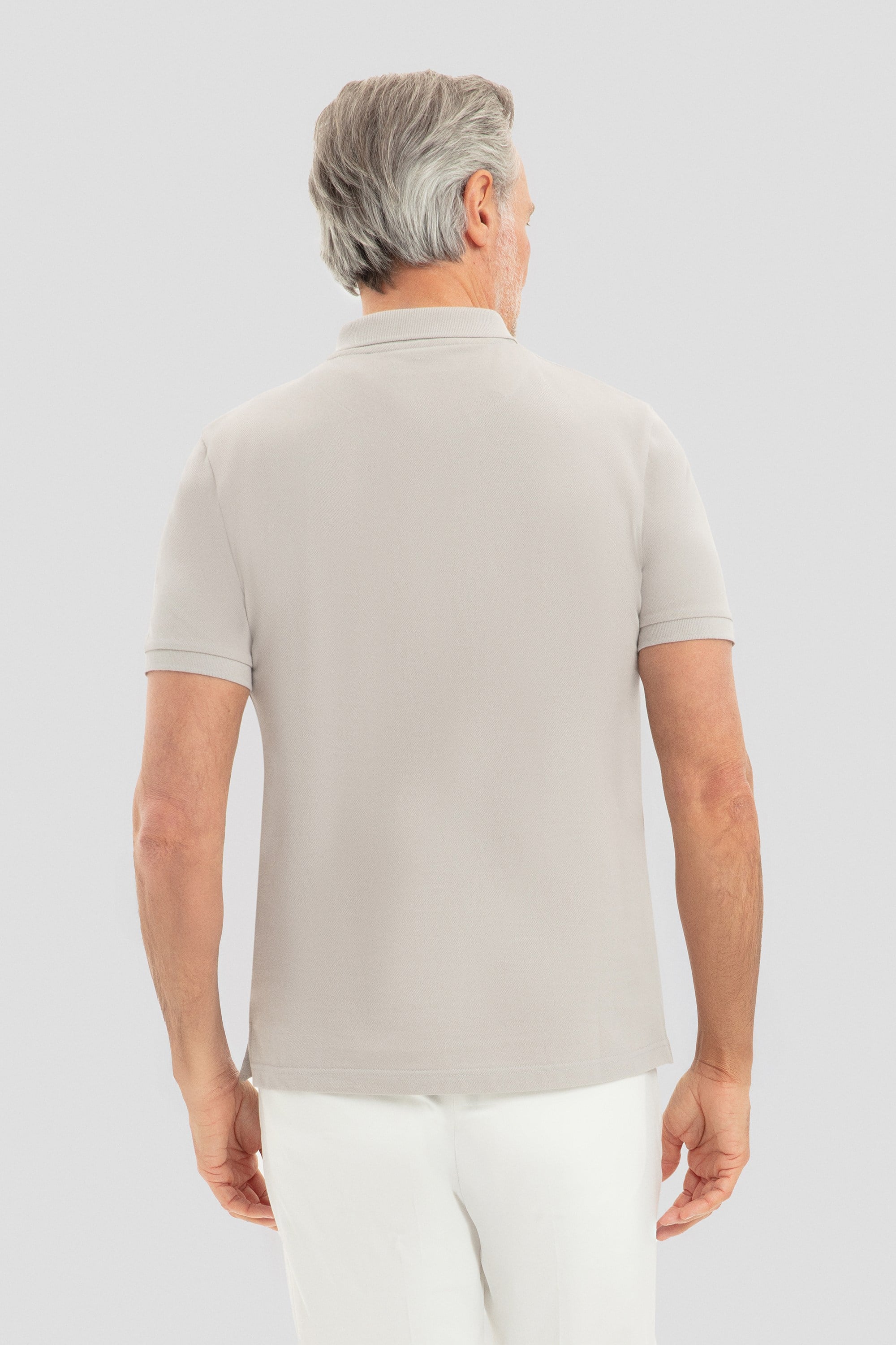 Gri %100 Pamuk Regular Fit Klasik Polo Yaka T-Shirt