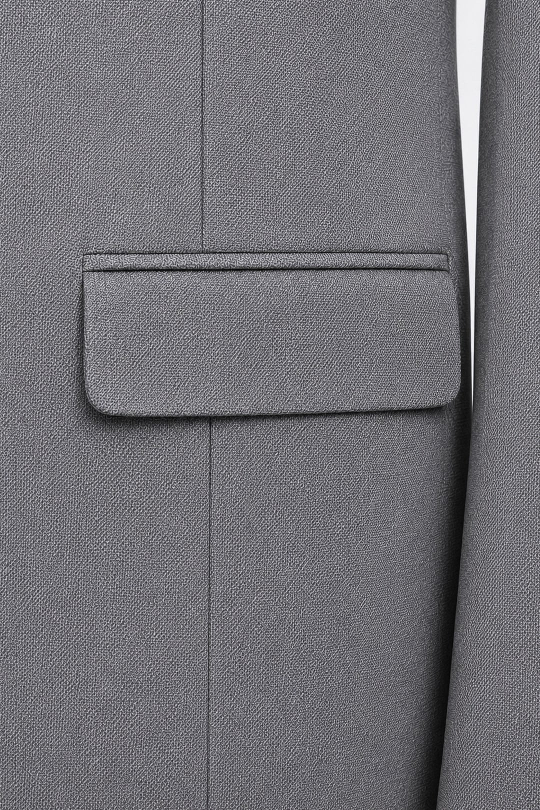 Gri Slim Fit Normal Bel 6 Drop Mono Yaka Takım Elbise