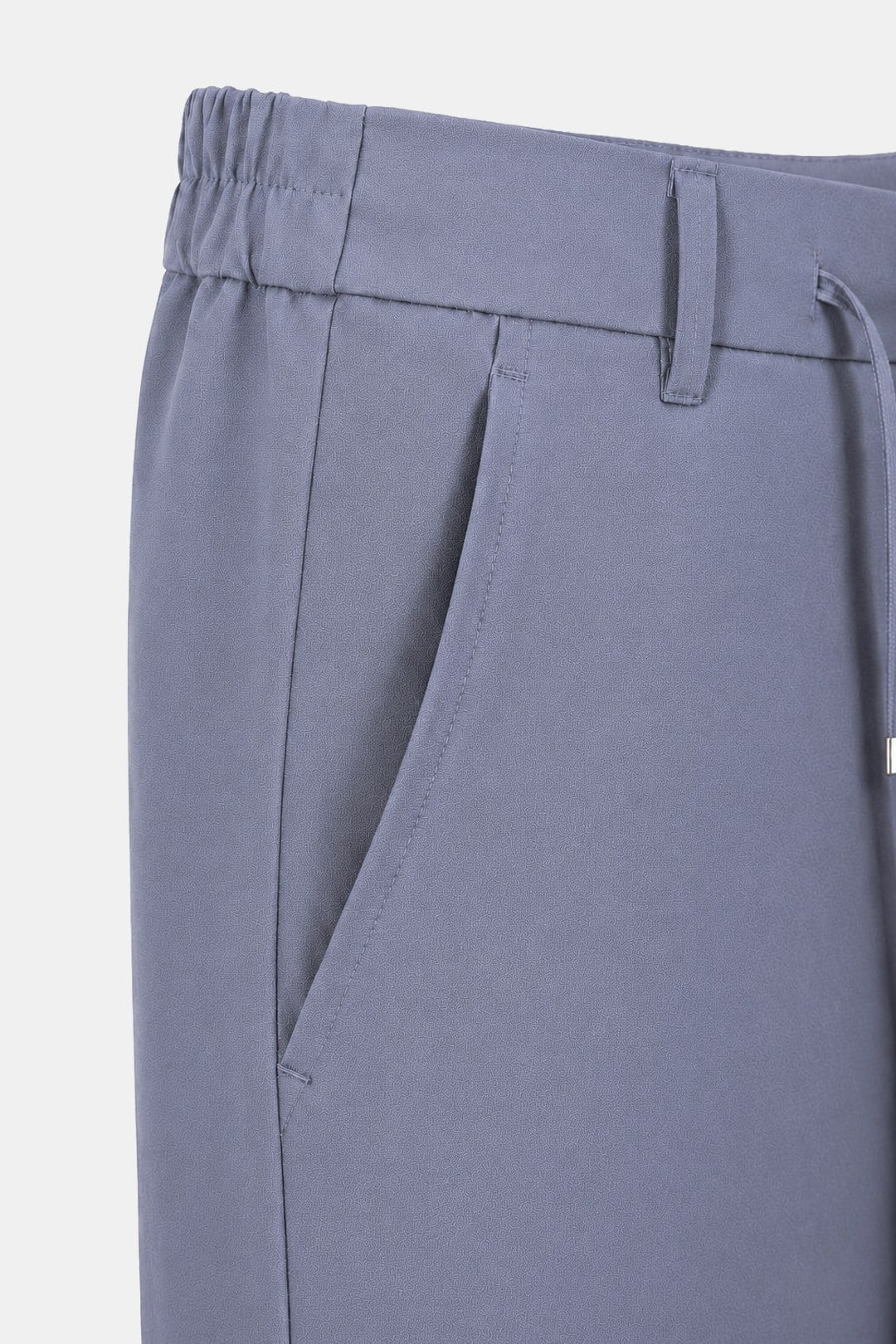 Gri Dokulu Arka Lastikli Köprü Kemerli Bağcıklı Slim Fit Jogger Pantolon