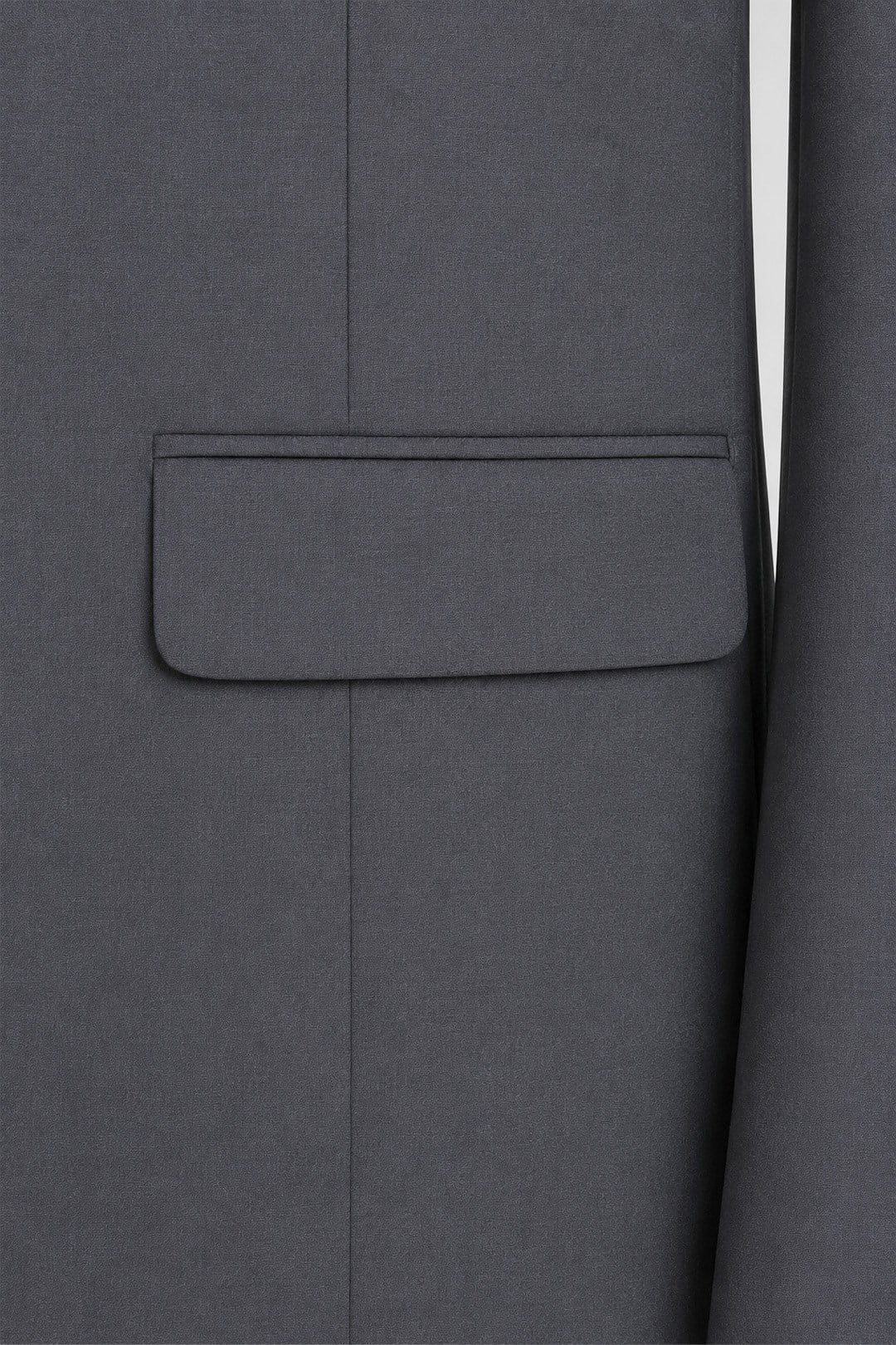 Gri Slim Fit Düz Paça 6 Drop Mono Yaka Klasik Takım Elbise