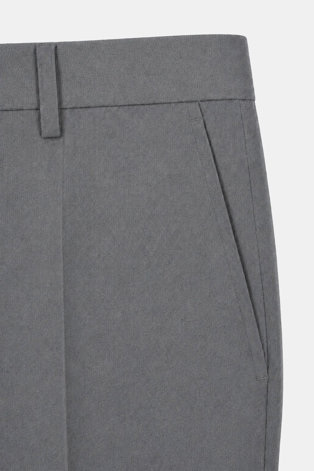 Gri Gabardin Bez Ayağı Mono Yaka Klasik Takım Elbise