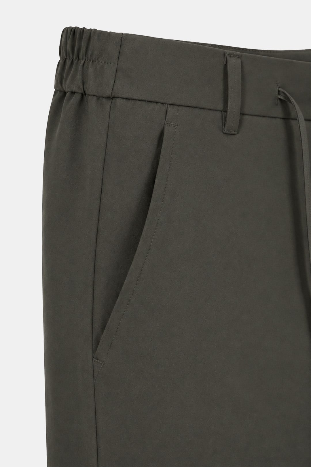 Haki Slim Fit Bel Bağcıklı Paraşüt Pantolon