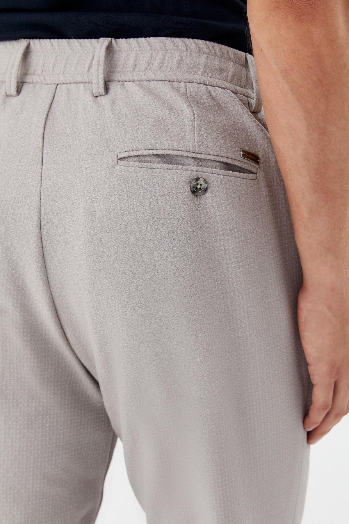 Gri Regular Fit Yan Cep Lastikli Bel Klasik Paça Jogger Pantolon
