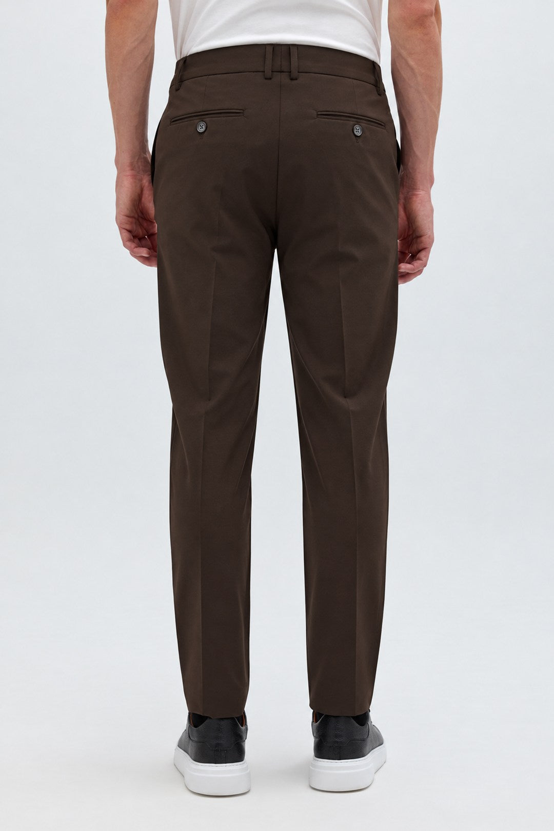 Kahve Slim Fit Dokuma Pantolon