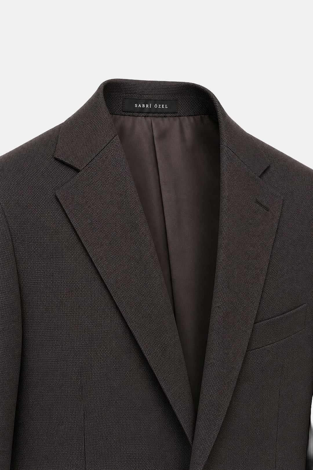 Kahve Slim Fit Normal Bel 6 Drop Mono Yaka Takım Elbise