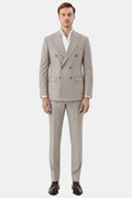 Dark Beige Double-Breasted Suit