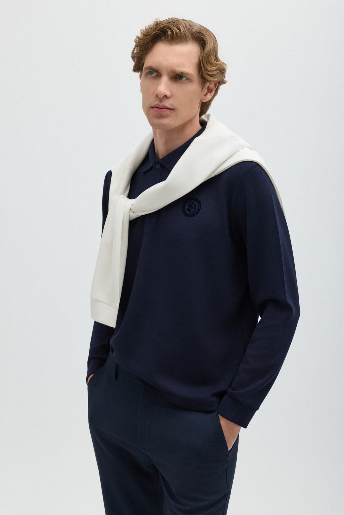 Koyu Lacivert POLO YAKA SWEAT