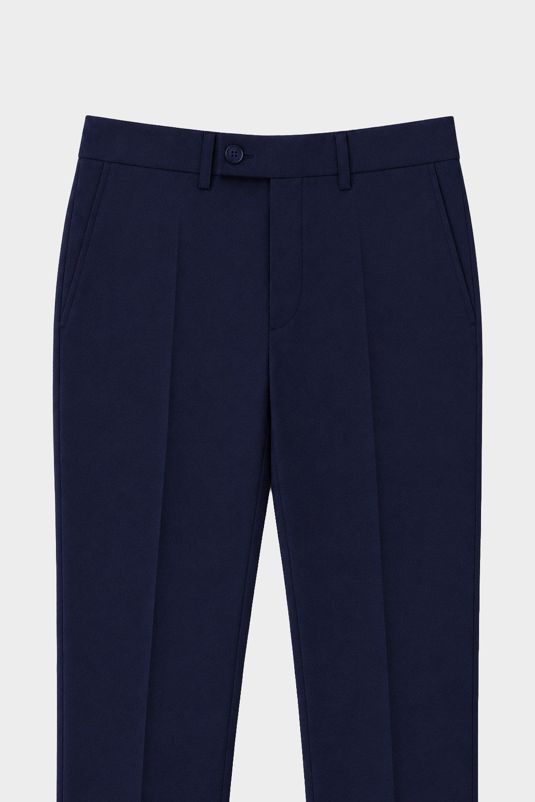 Koyu Lacivert Slim Fit Düz Paça 6 Drop Mono Yaka Klasik Takım Elbise