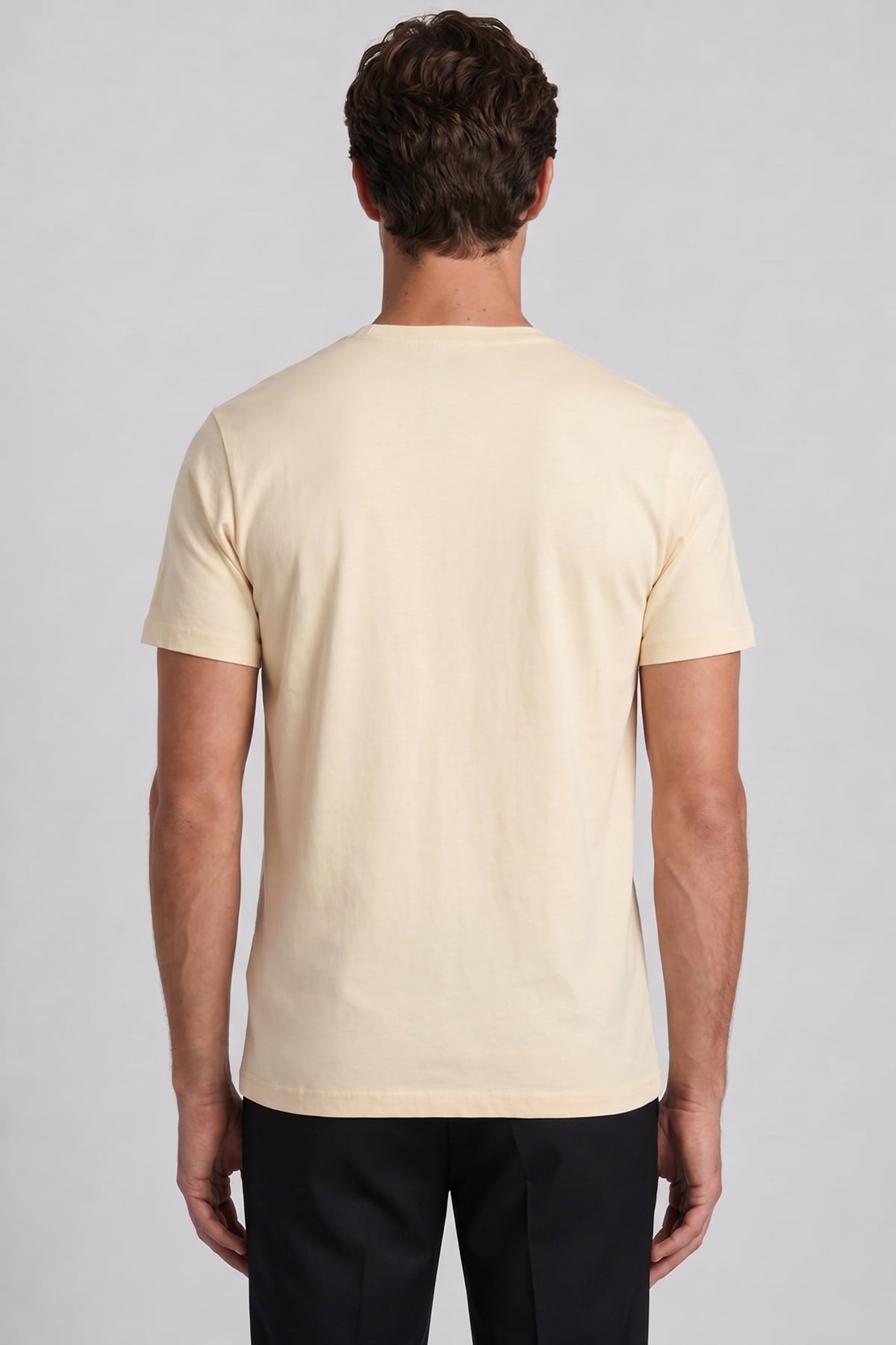 Erkek Krem Normal Kesim Regular Fit %100 Pamuk Bisiklet Yaka Basic Tişört
