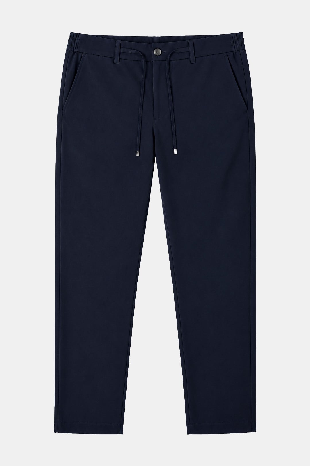 Lacivert Dokulu Arka Lastikli Köprü Kemerli Bağcıklı Slim Fit Jogger Pantolon