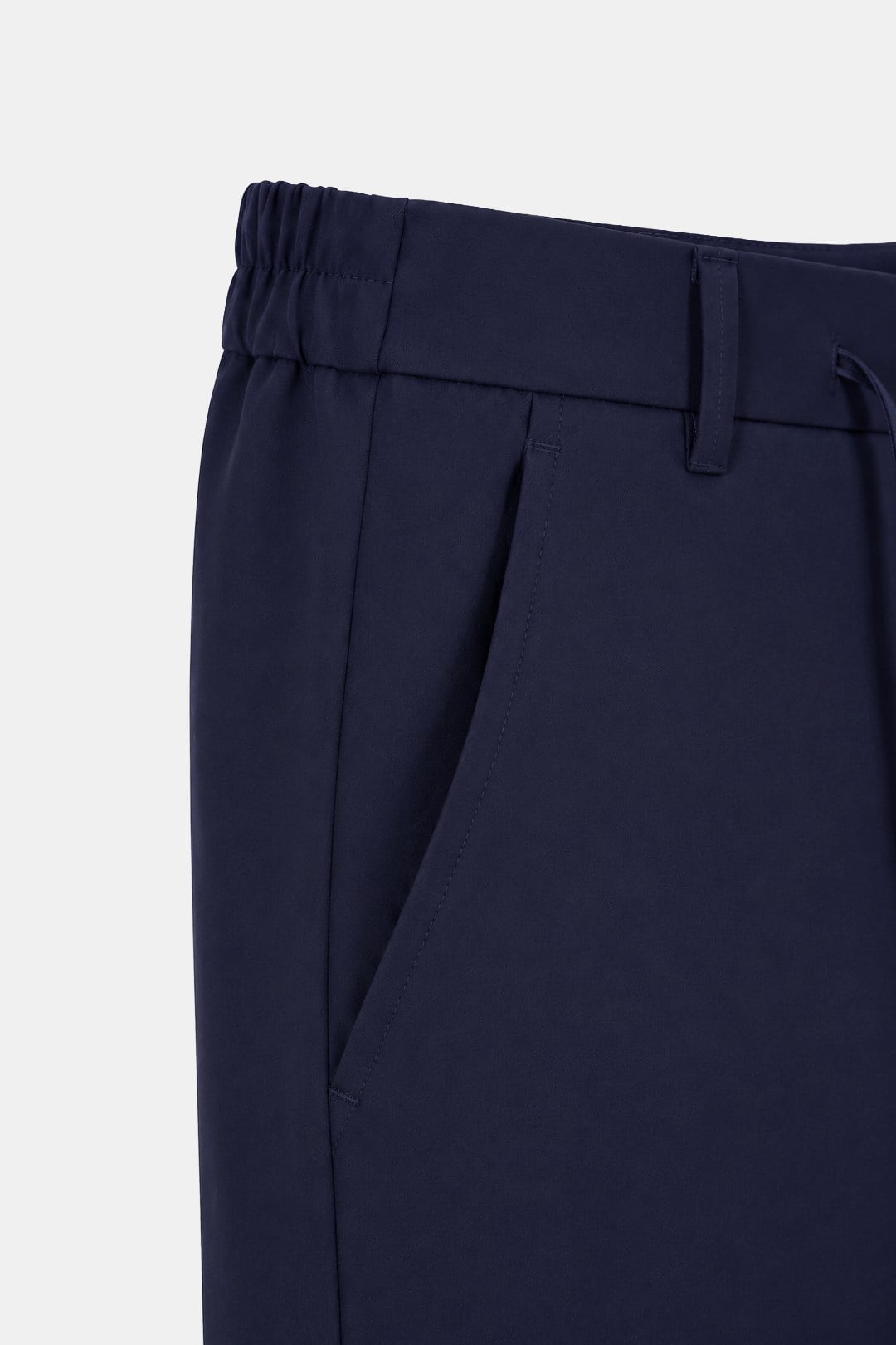 Lacivert Slim Fit Bel Bağcıklı Paraşüt Pantolon