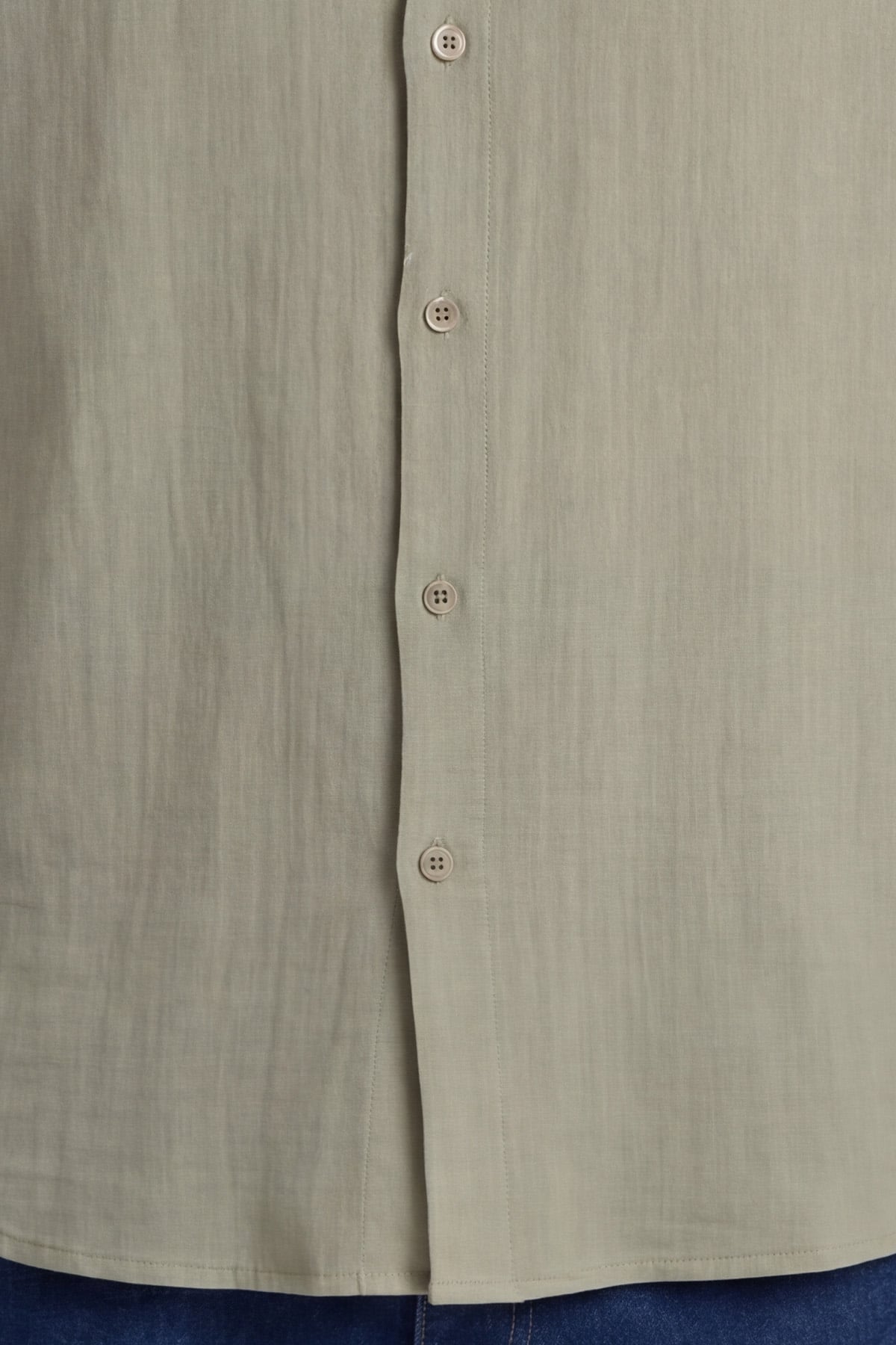 Erkek Mint Normal Kesim Regular Fit %100 Pamuk Klasik Yaka Muslin Gömlek