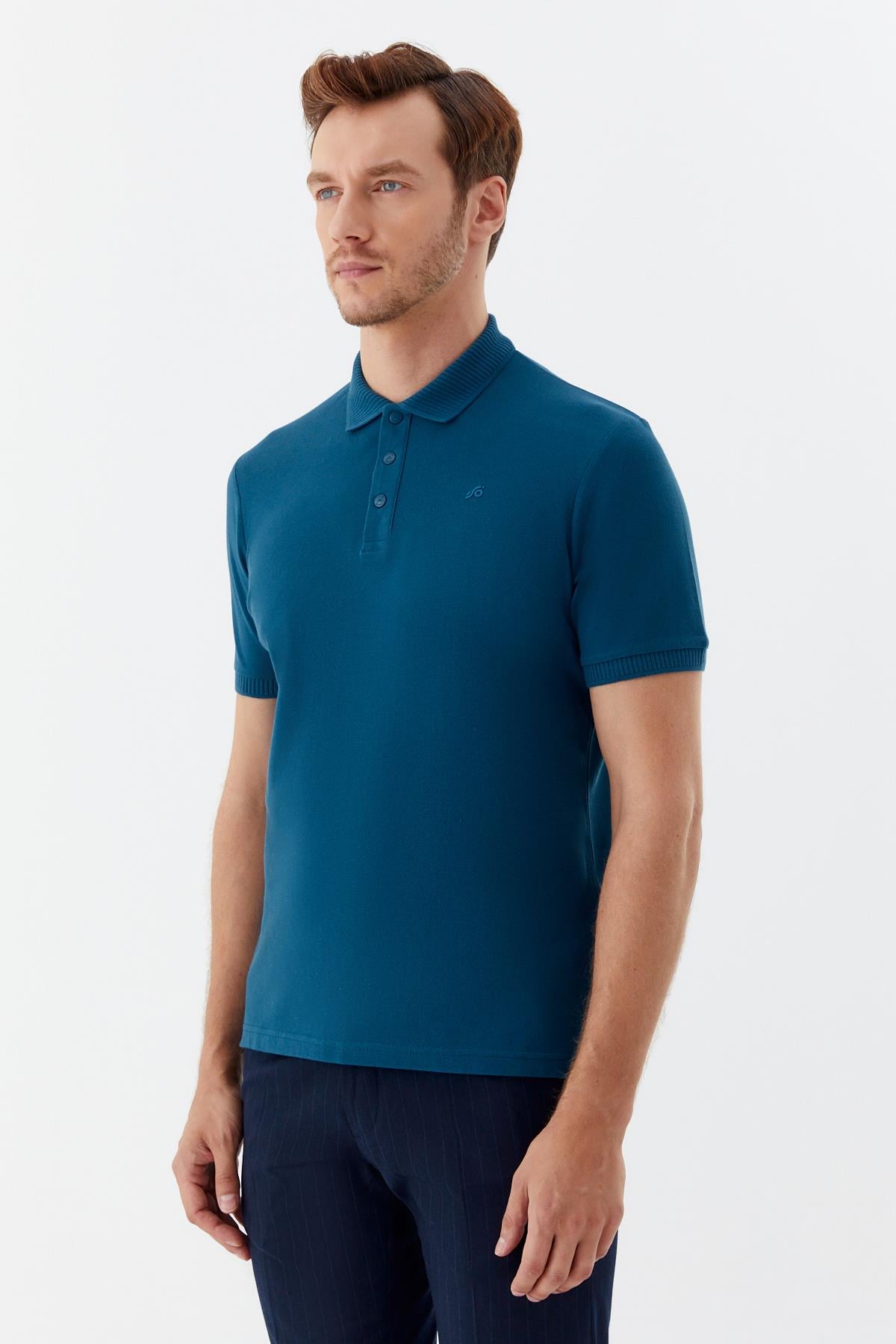 Erkek Parlament Dar Kesim Slim Fit %100 Pamuk Pike Polo Yaka Tişört
