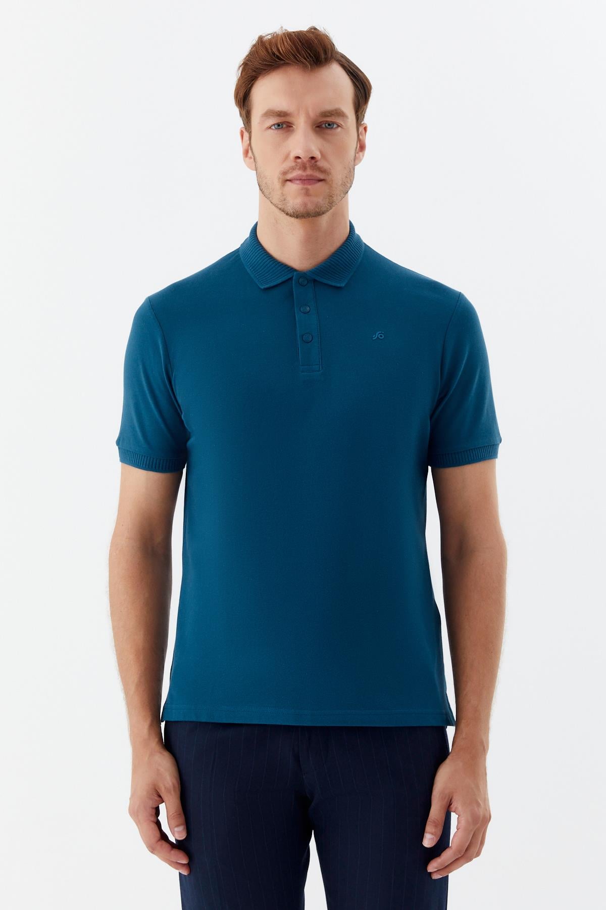 Erkek Parlament Dar Kesim Slim Fit %100 Pamuk Pike Polo Yaka Tişört