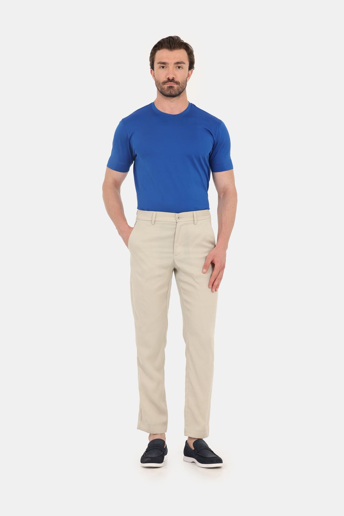 Saks %100 Pamuk Regular Fit Bisiklet Yaka Basic T-Shirt