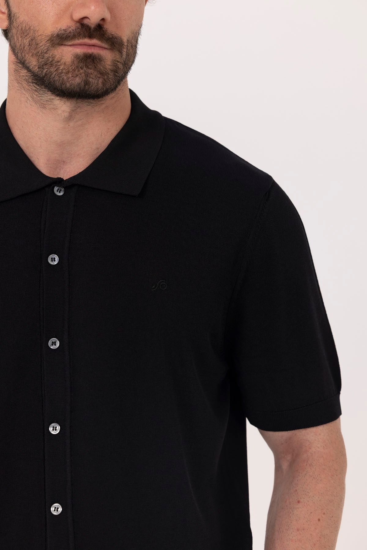 Siyah %100 Pamuk Bisiklet Yaka Düz Renk Basic T-Shirt