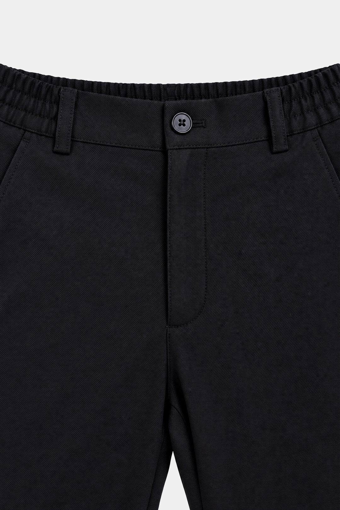 Siyah Fit Standart Kesim Beli Yarım Lastikli Jogger Pantolon