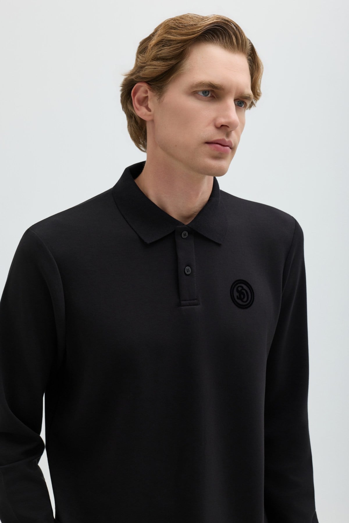 Siyah POLO YAKA SWEAT