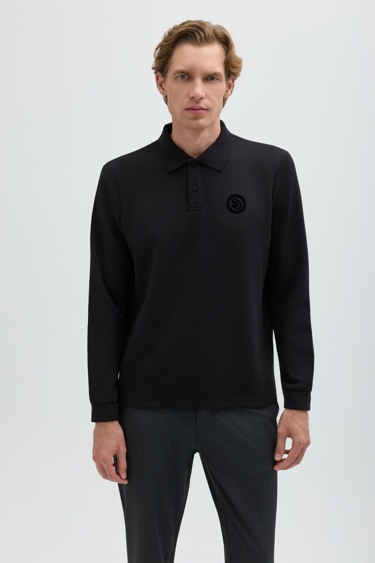 Siyah POLO YAKA SWEAT