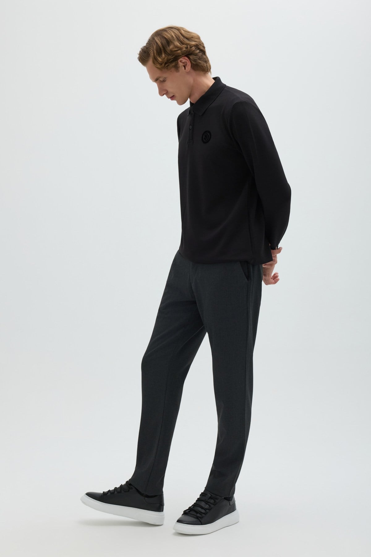 Siyah POLO YAKA SWEAT