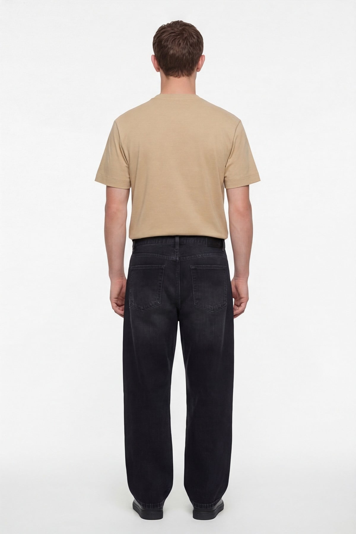 Erkek Bej Normal Kesim Regular Fit %100 Pamuk Dokuma Bisiklet Yaka Basic T-Shirt