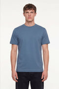 Pilot Mavi %100 Pamuk Regular Fit Dokuma Bisiklet Yaka Basic T-Shirt