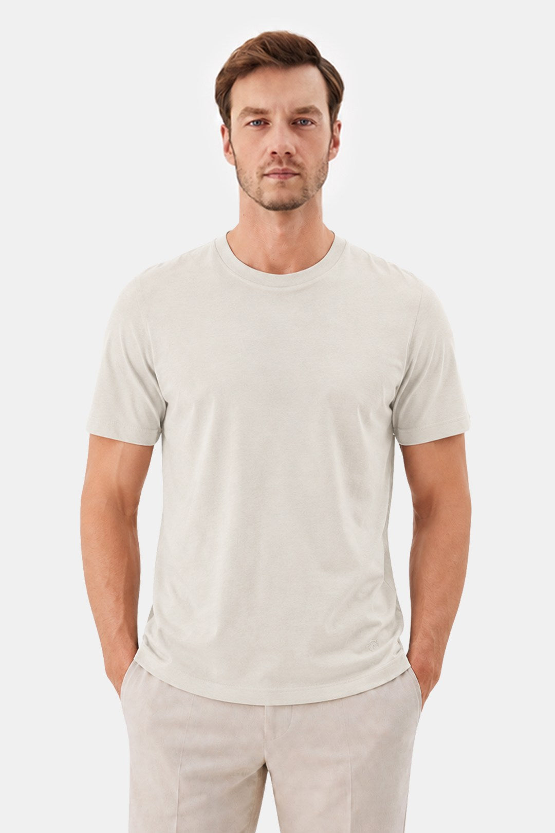 Taş %100 Pamuk Regular Fit Bisiklet Yaka Basic T-Shirt
