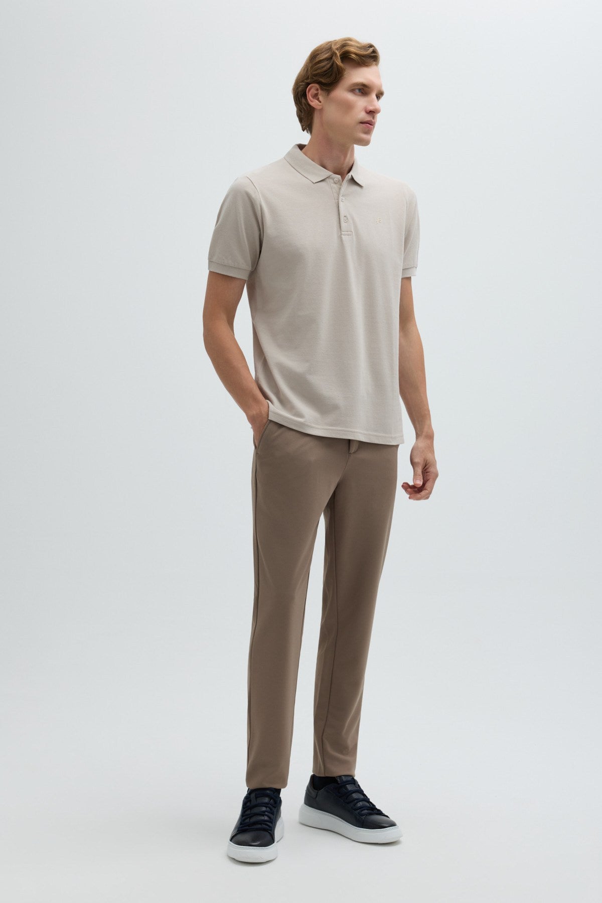 Taş %100 Pamuk Regular Fit Klasik Polo Yaka T-Shirt