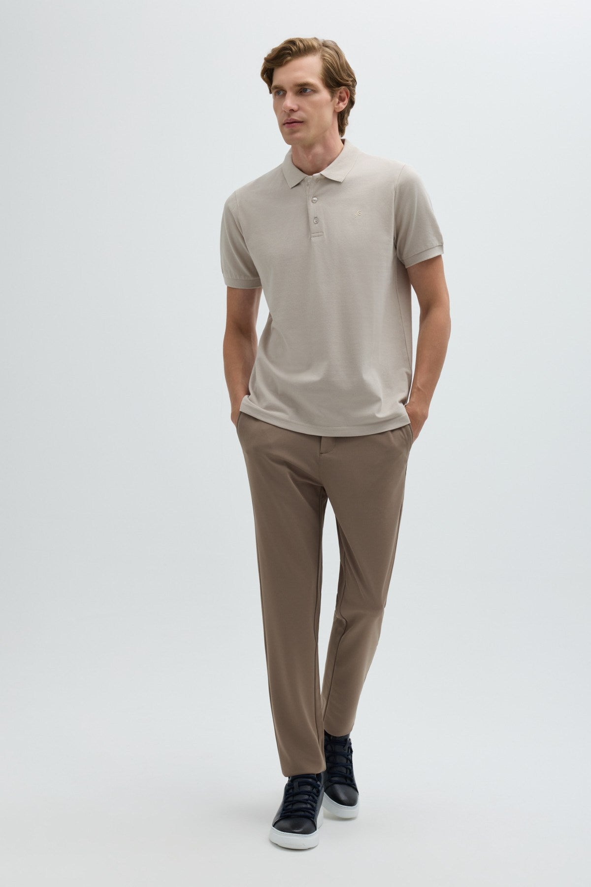 Taş %100 Pamuk Regular Fit Klasik Polo Yaka T-Shirt