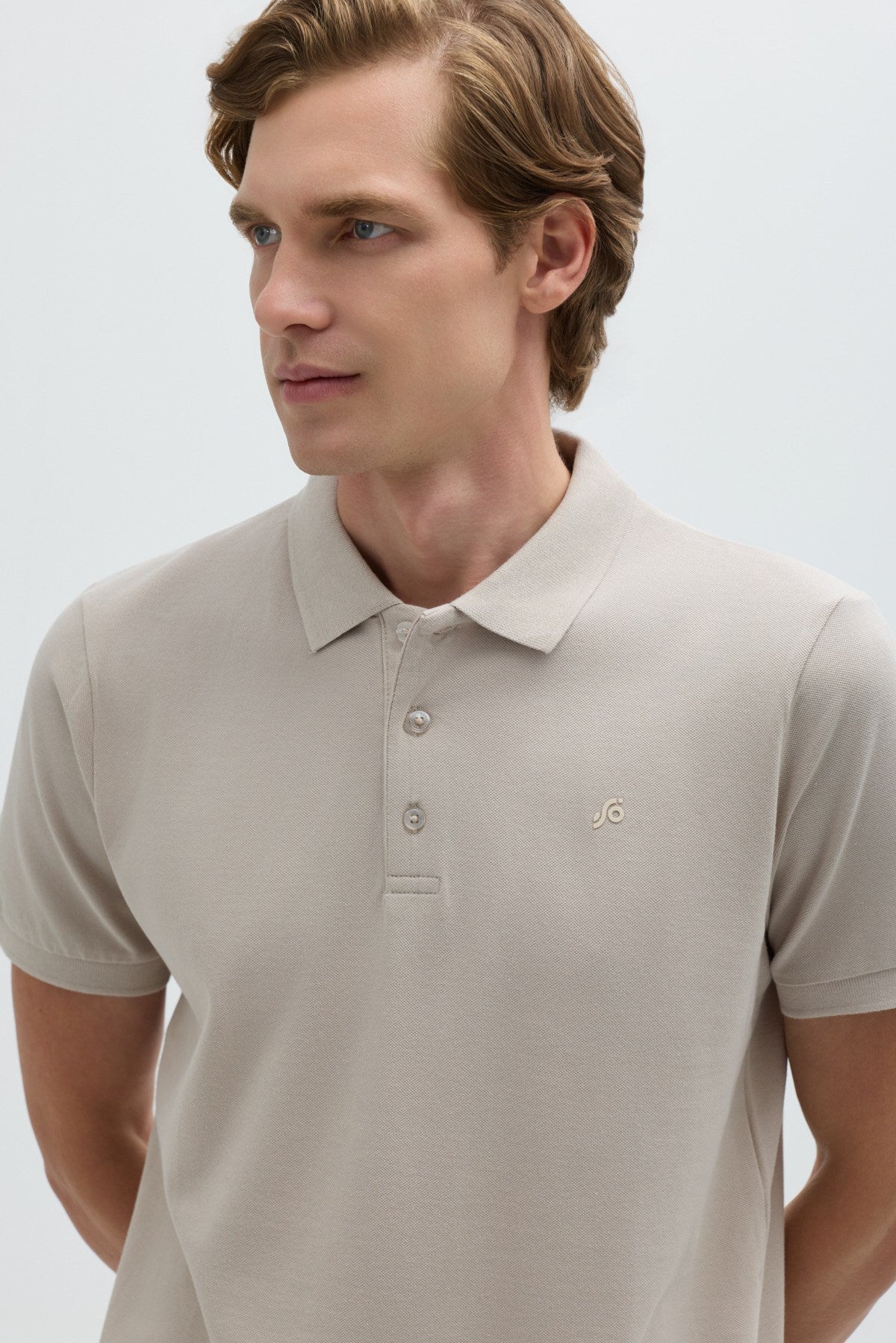 Taş %100 Pamuk Regular Fit Klasik Polo Yaka T-Shirt