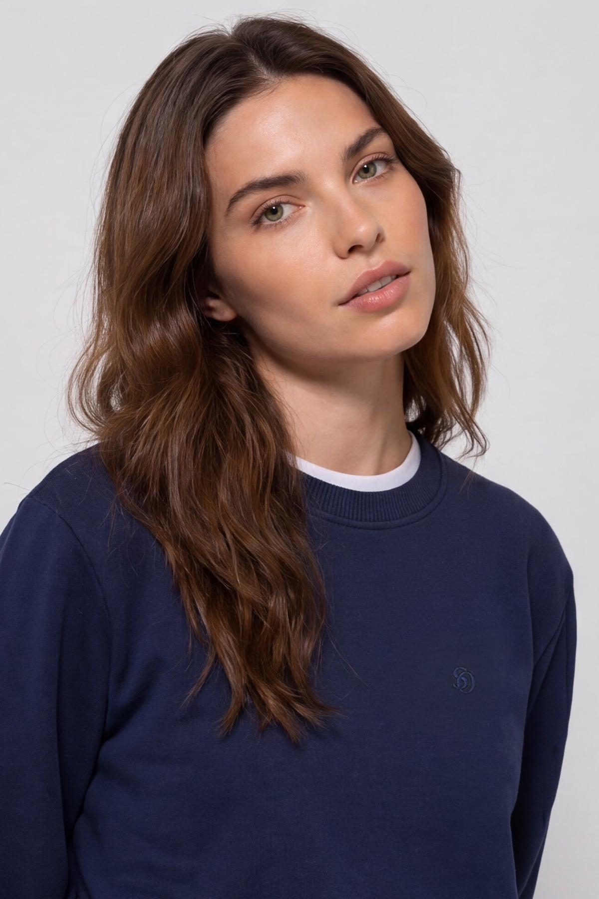 Unisex Lacivert Normal Kesim Regular Fit %100 Pamuk Bisiklet Yaka Sweatshirt