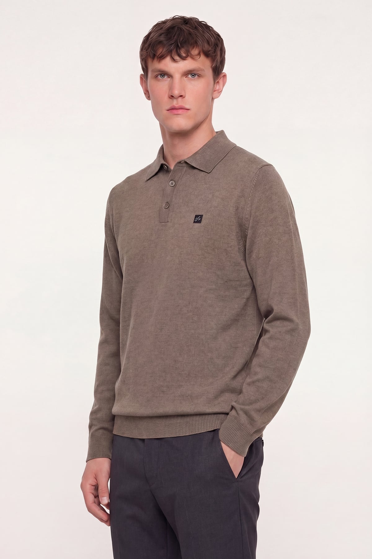 Vizon Regular Fit Pamuklu Polo Yaka Triko Kazak