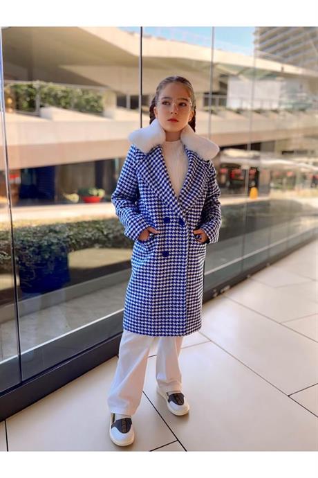 Saks Kazayağı Model Yakası Kürklü Içi Astarlı Kaban Saks 14 Yaş