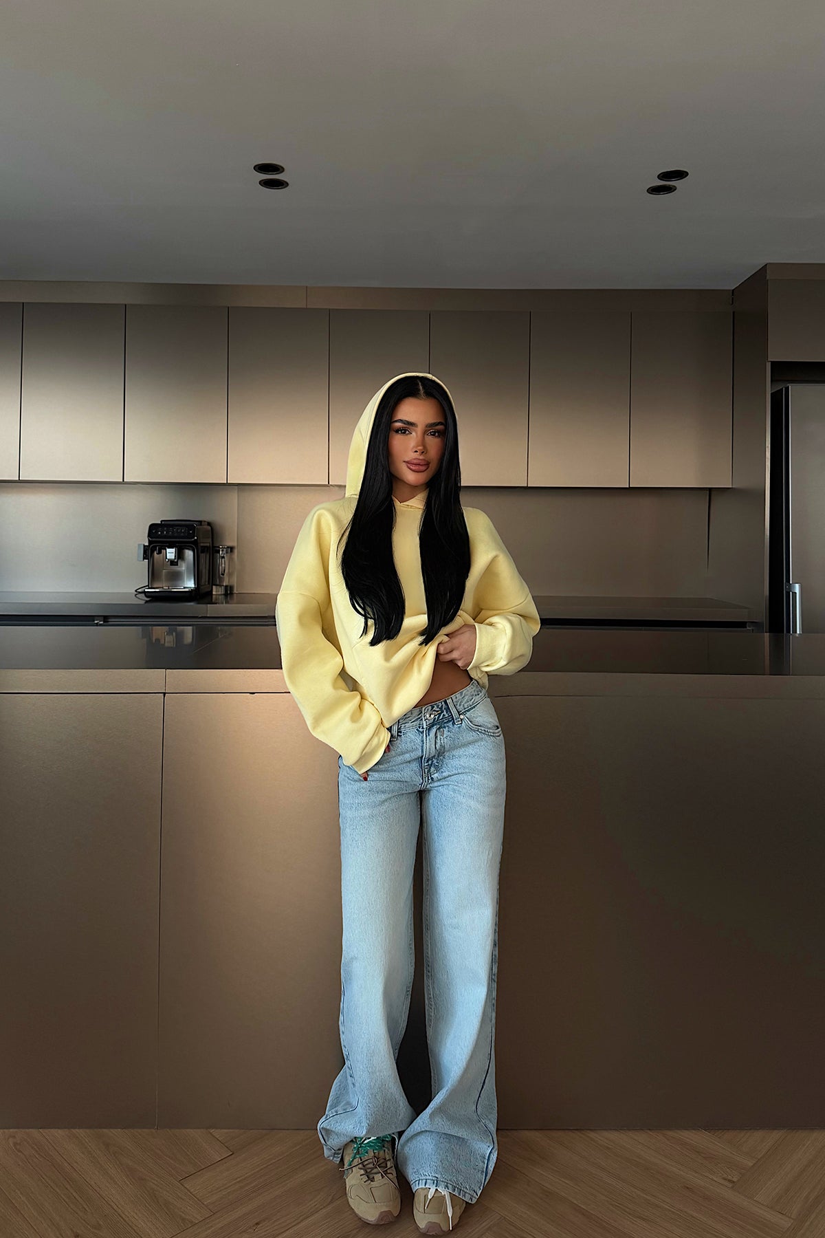 Sarı Lowell Taşlı Sweatshirt ATE-4515