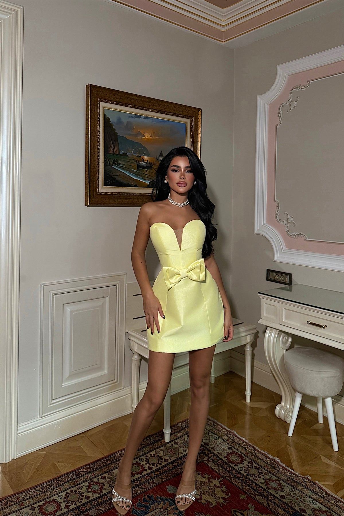 Sarı Luella Mini Abiye  ATE-3671