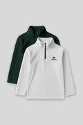 Standart Fit 2'li Paket Çam Yeşili-Taş Erkek Çocuk Polar Sweatshirt - 11221